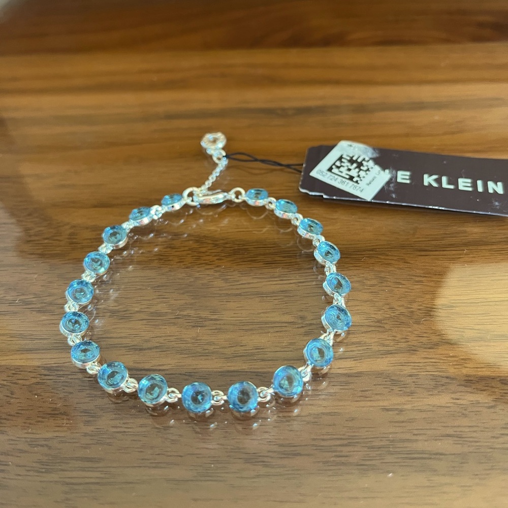 Anne Klein Silver Tone with Aquamarine-Colored Crystal Bracelet.